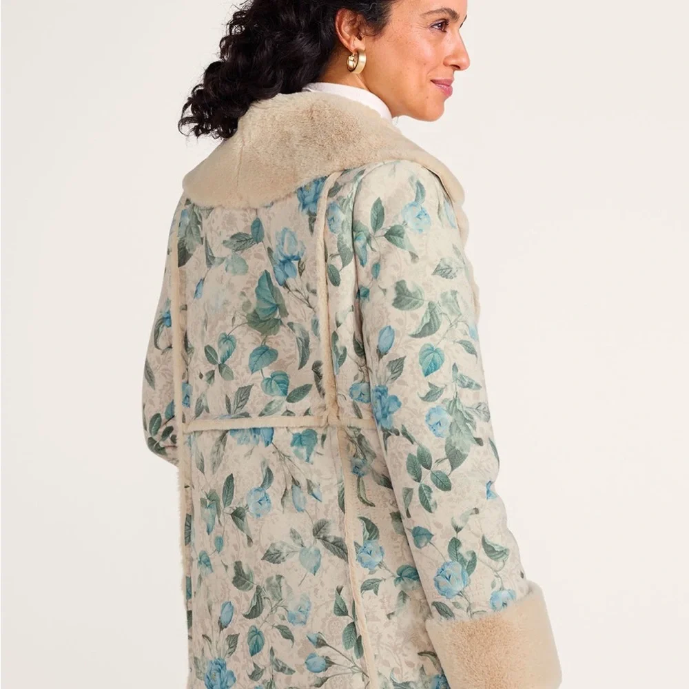 Charmonix Mid Length Faux Fur Suede Coat - Picture 5 of 10